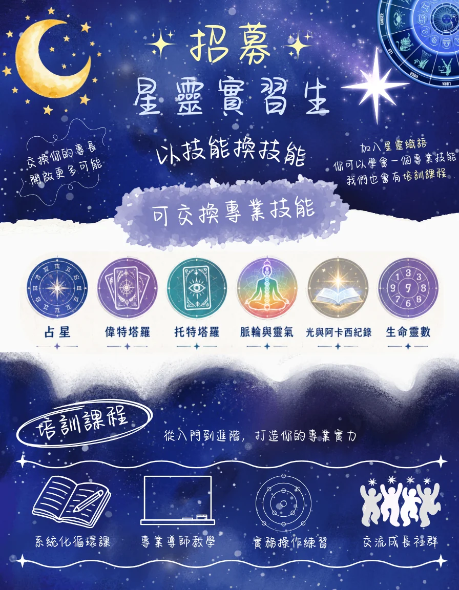 招募・星靈實習生（以技能換技能・專業培訓課程）