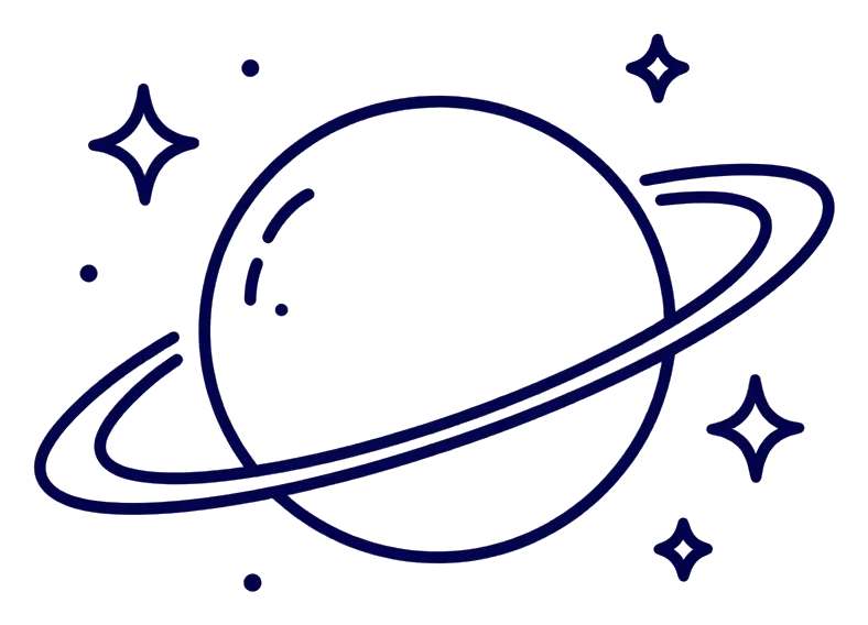 命理諮詢 行星與星環插圖